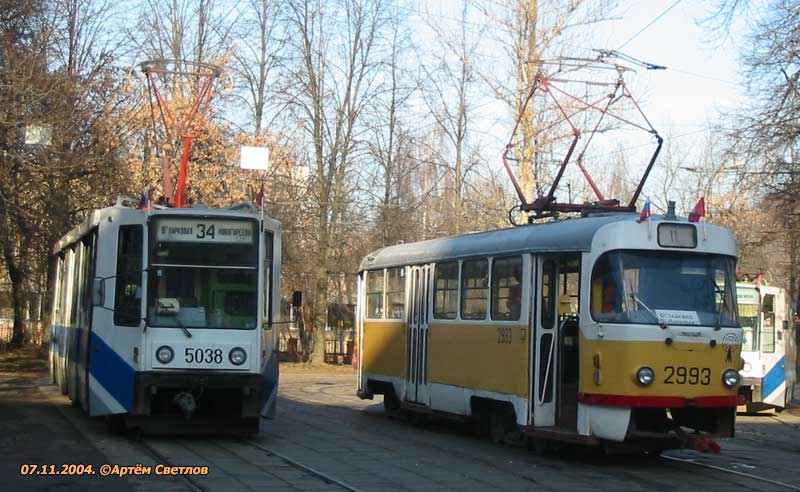 Moscow, 71-608K № 5038; Moscow, Tatra T3SU № 2993