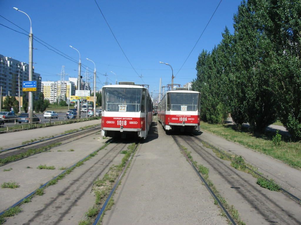 Самара, Tatra T6B5SU № 1018; Самара, Tatra T6B5SU № 1006; Самара — Конечные станции и кольца (трамвай)