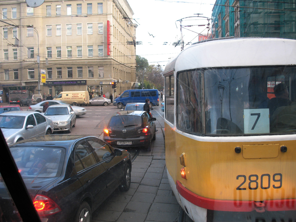 Moscow, Tatra T3SU # 2809; Moscow — Views from tram cabine