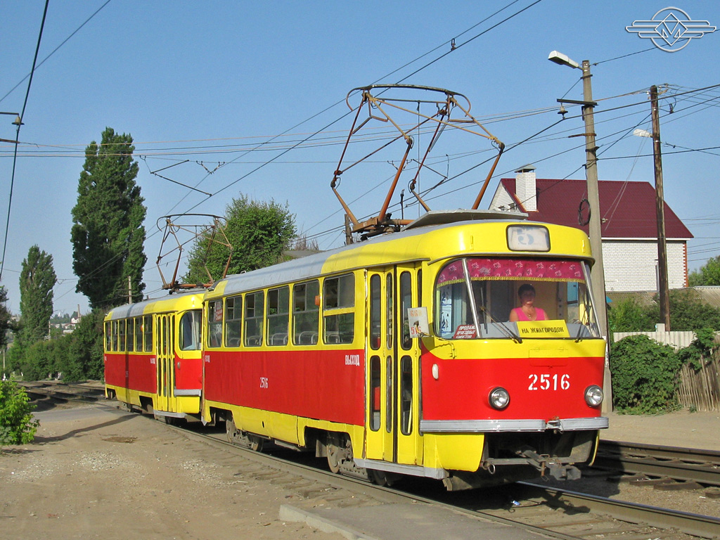 Волгоград, Tatra T3SU (двухдверная) № 2516; Волгоград, Tatra T3SU (двухдверная) № 2515