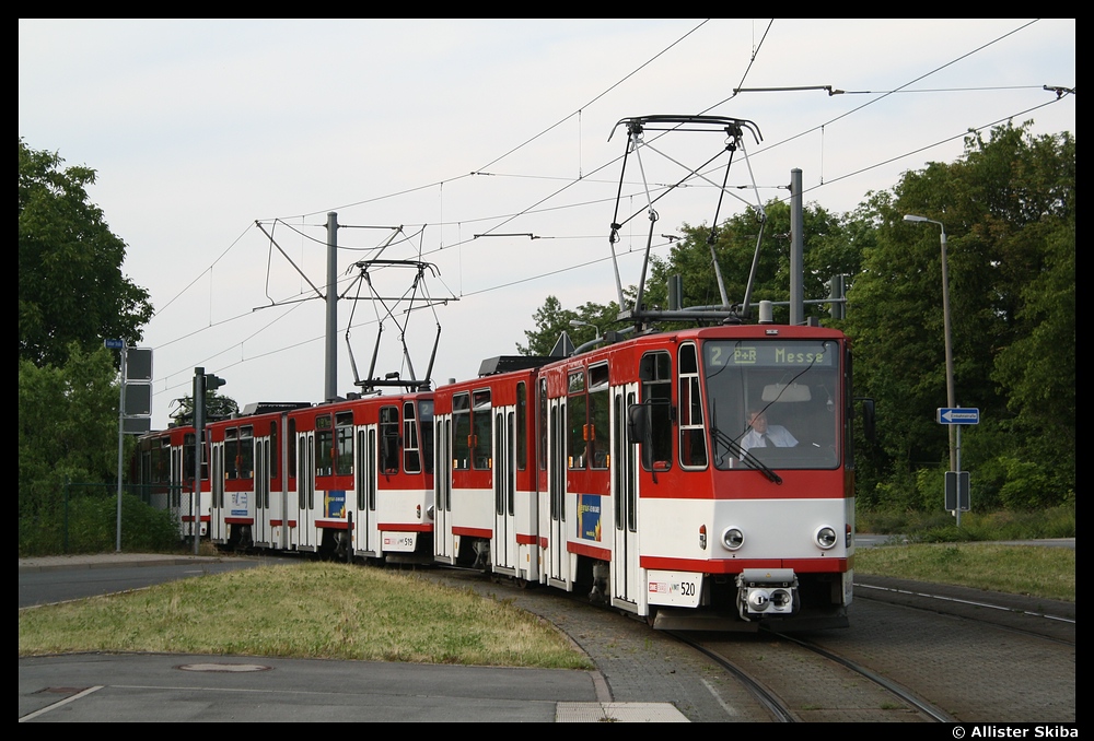 Erfurt, Tatra KT4DC č. 520; Erfurt — Tatra KT4D+KT4D+KT4D 3-car Trains