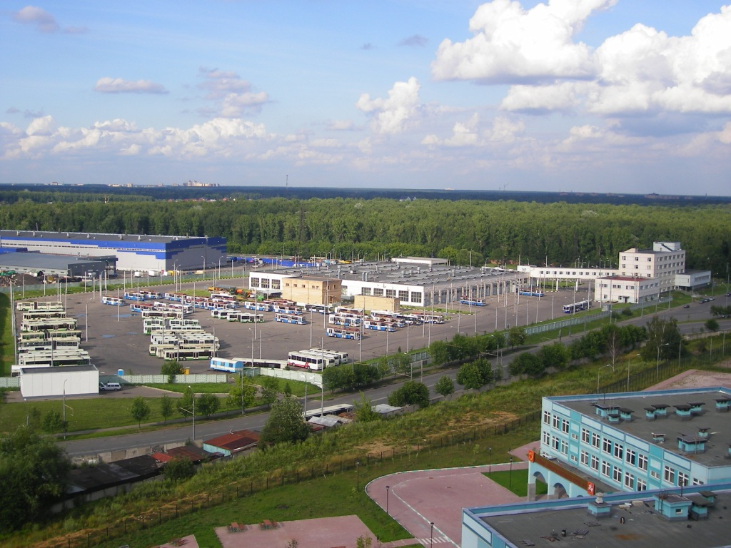 Moscova — Trolleybus depots: [2] Novokosino bus&trolleybus depot; Moscova — Views from a height