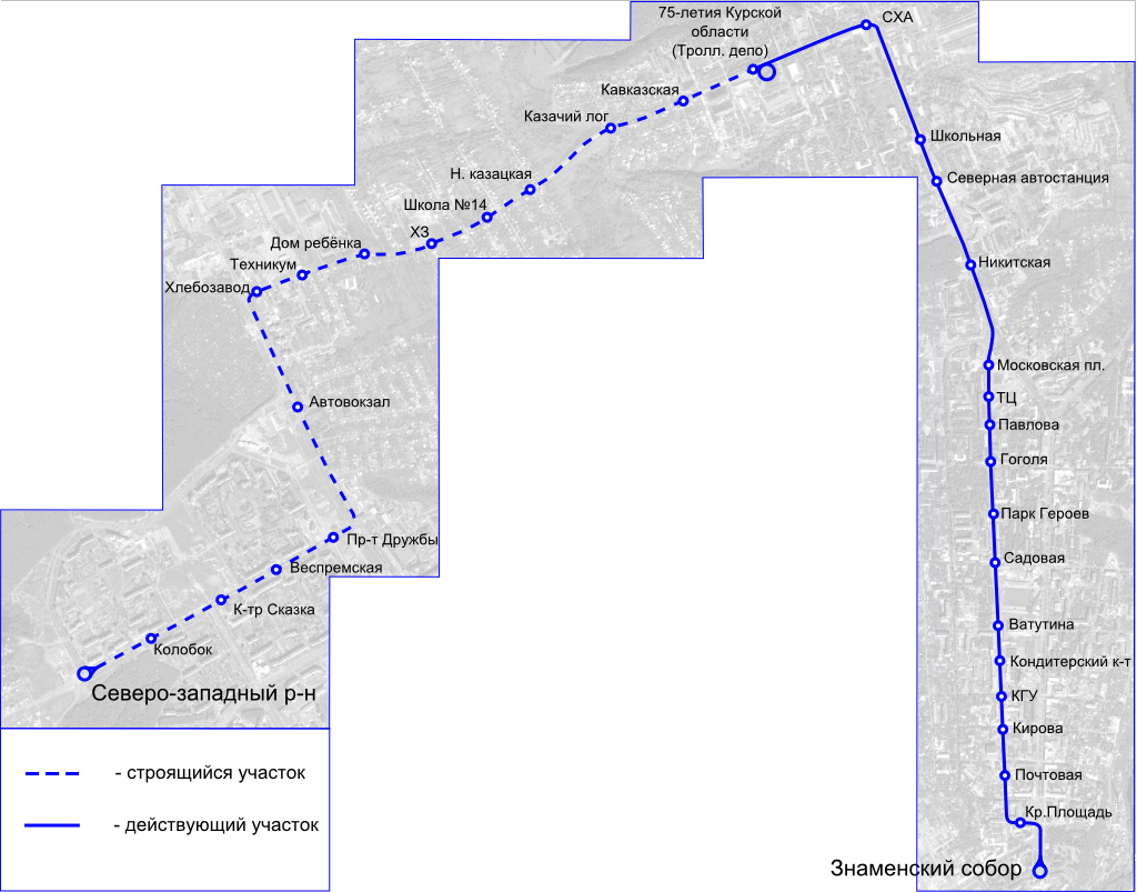Kursk — Maps; Kursk — New trolleybus line
