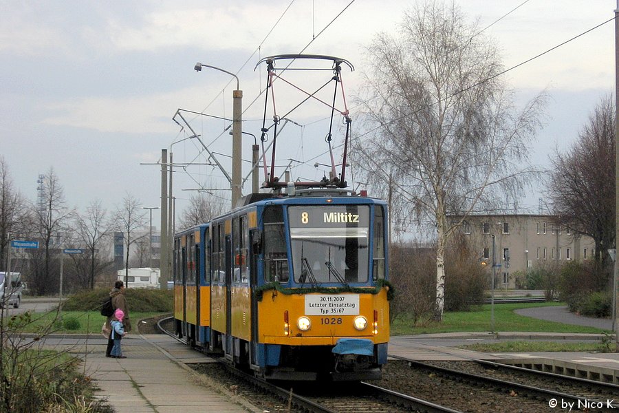 Lipcse, Tatra T6A2 — 1028; Lipcse — Last day of operaion of Tatra T6A2/B6A2 tramcars (30.11.2007) • Letzter Tag des Einsatzes von Tatra  T6A2/B6A2 (30.11.2007)