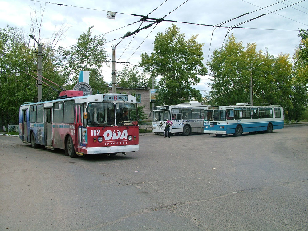 Chita, ZiU-682V nr. 162; Chita, ZiU-682G-012 [G0A] nr. 242; Chita, VMZ-5298.00 (VMZ-375) nr. 244; Chita — Trolleybus Lines and Infrastructure