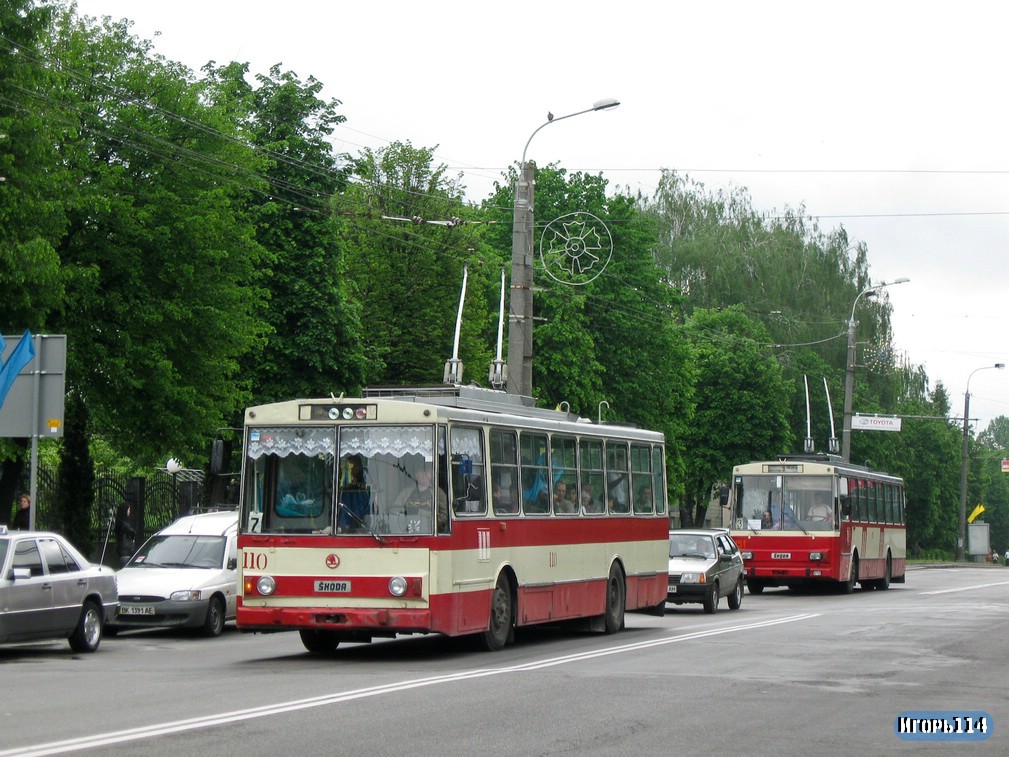 Rivne, Škoda 14Tr89/6 č. 110; Rivne — Trolleybus trefik 9 may 2010 year