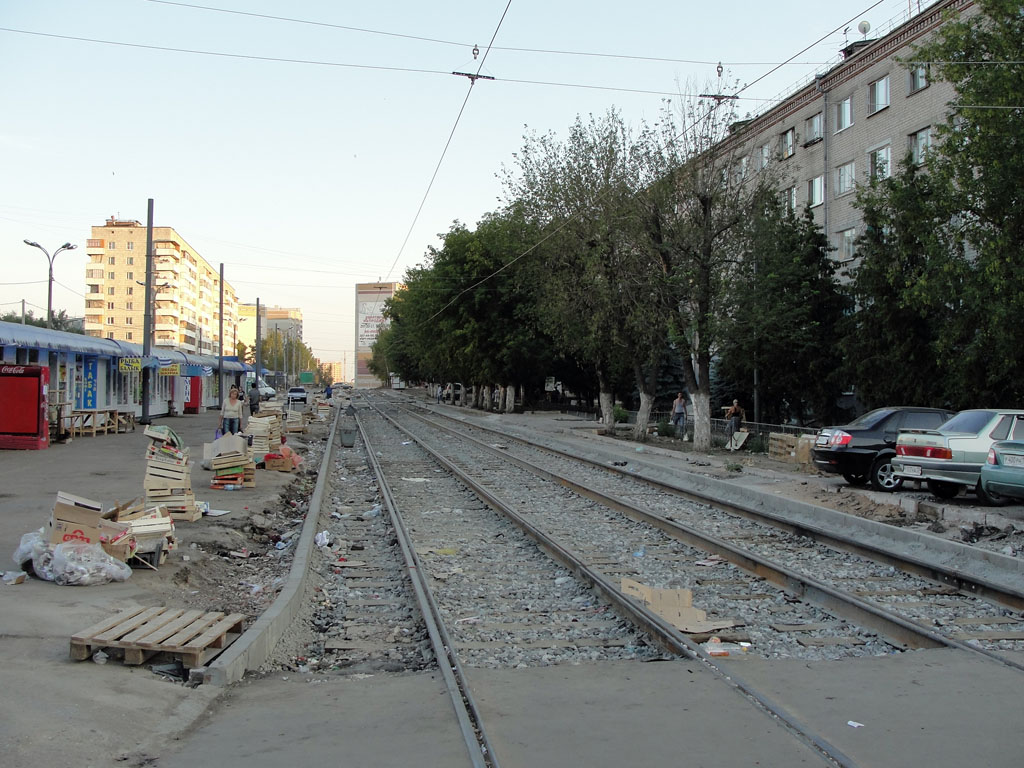 Kasan — Constuction of new tram line on Energetics and Serov streets