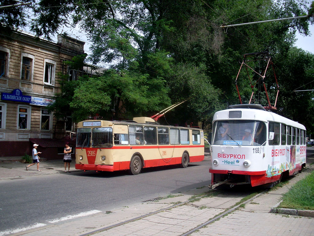 Днепр, Tatra T3SU № 1188; Днепр, ЗиУ-682В № 2985; Днепр — Прогулка на ЗиУ-9 (25.07.2010)