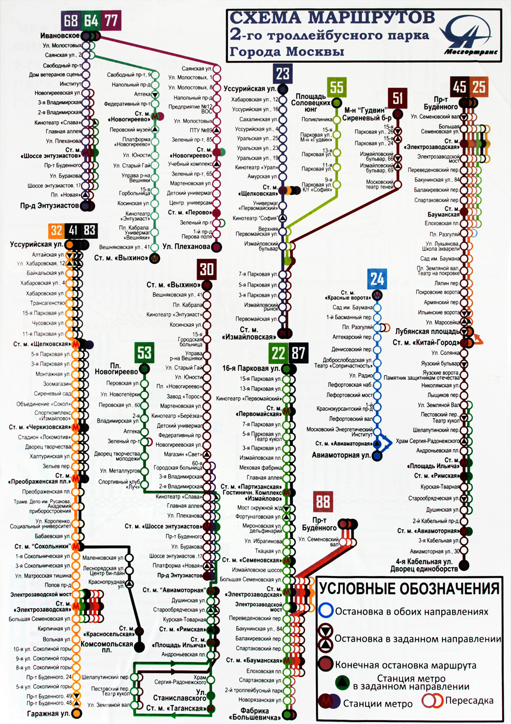 Moscou — Maps inside vehicles (trolleybus)