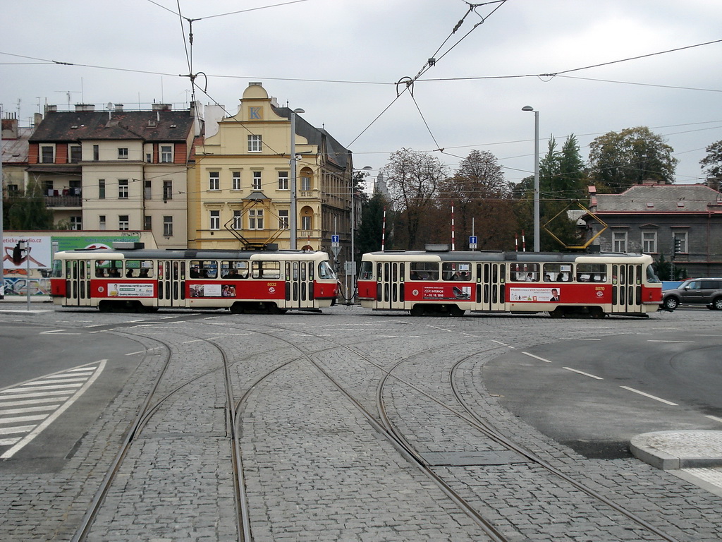 Praha, Tatra T3M nr. 8032; Praha, Tatra T3M nr. 8070