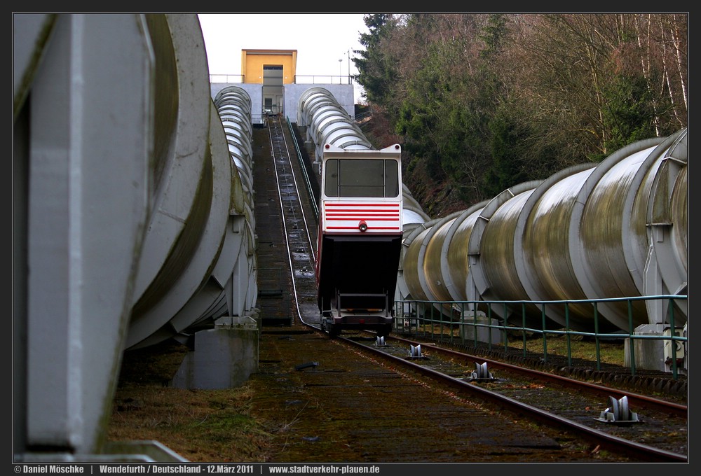 Wendefurth, ČKD Tatra # б/н; Wendefurth — Track and technology of the funicular • Strecke und Technik der Standseilbahn