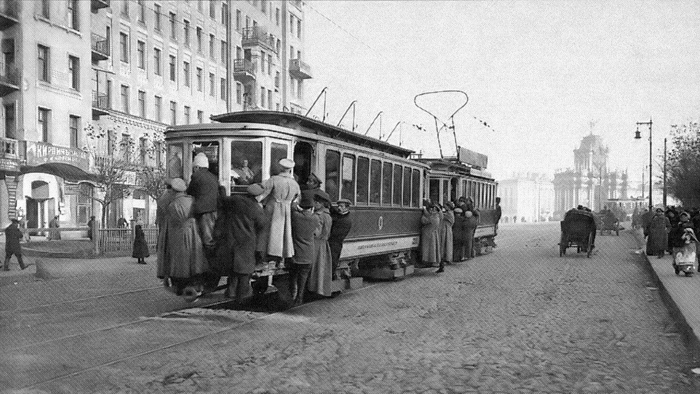 Moskwa, Kolomna 2-axle trailer car Nr 1209; Moskwa — Historical photos — Electric tramway (1898-1920)