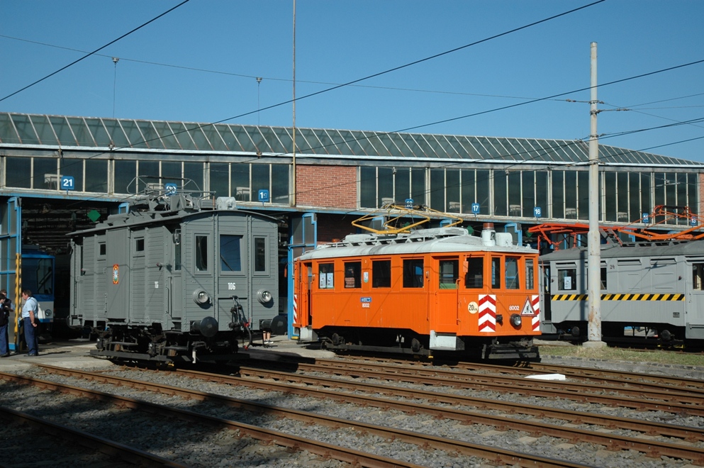 Ostrava, Freight motor car — 106; Ostrava, SMMD 2-axle motor car — 8002; Ostrava — Tram depo: Poruba
