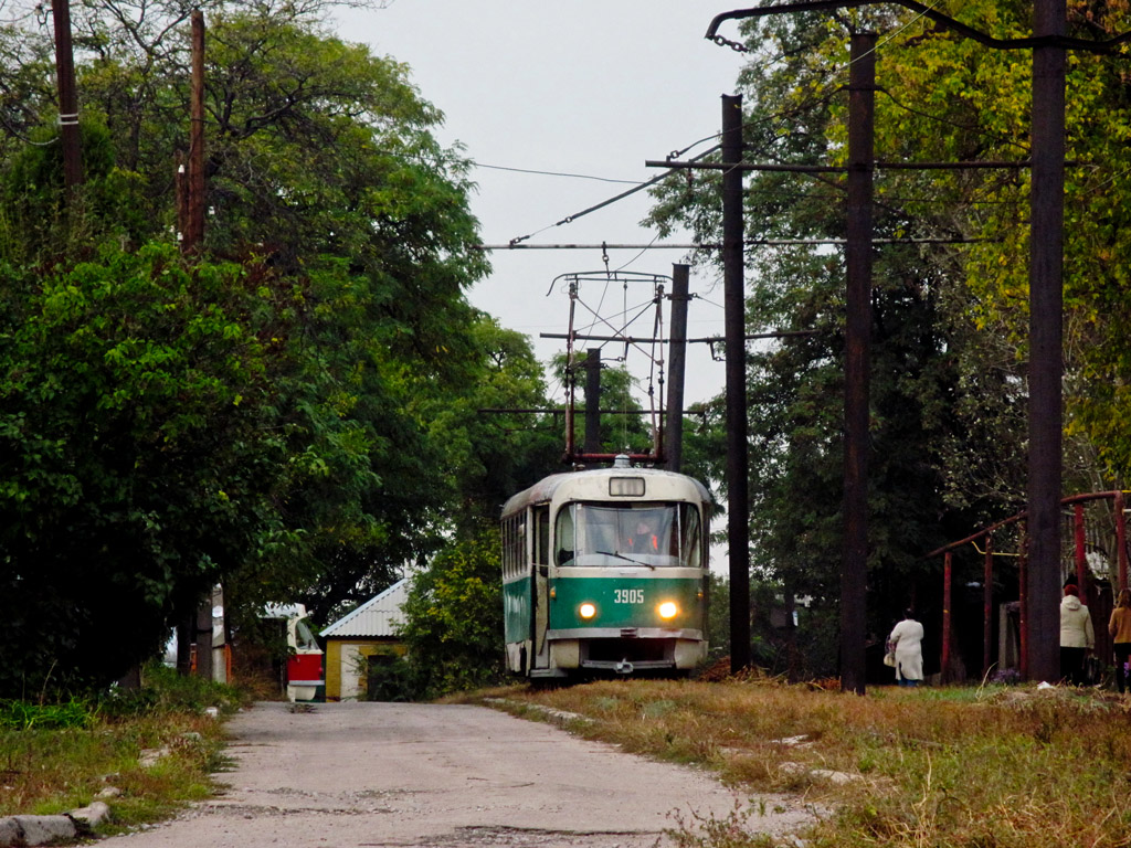 Doneck, Tatra T3SU (2-door) č. 3905; Doneck — Tram line to Mushketovo station