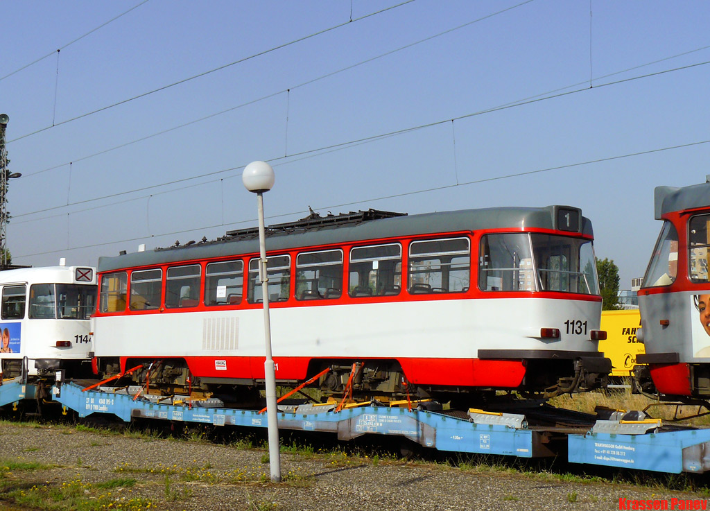 Sofia, Tatra T4DC č. 1131; Sofia — Delivery and unloading of T4D-C in Sofia — July 2011