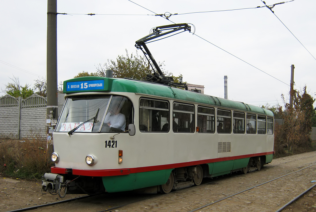 Днепр, Tatra T4DM № 1421; Днепр — Прогулка на Tatra-T4DM (05.11.2011)