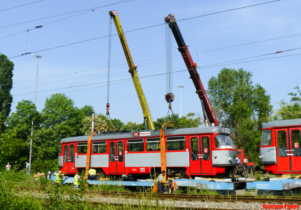 Sofia, Tatra T4DC Nr. 1133; Sofia — Delivery and unloading of T4D-C in Sofia — July 2011
