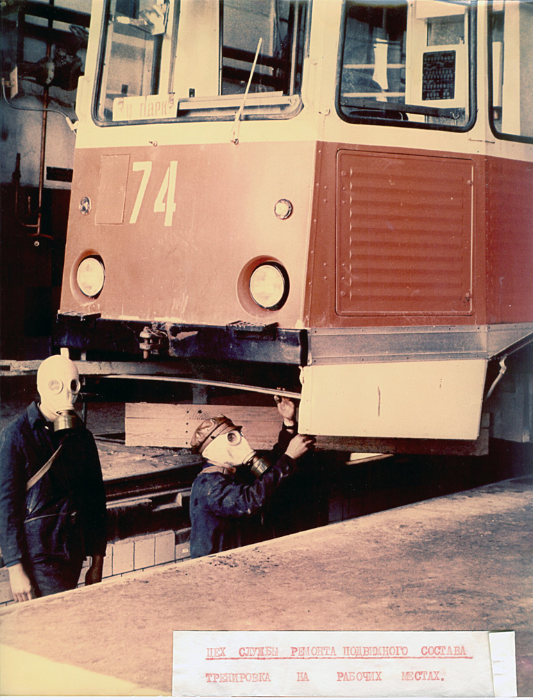 Павлодар, 71-605 (КТМ-5М3) № 74; Павлодар — Старые фотографии; Павлодар — Трамвайное депо