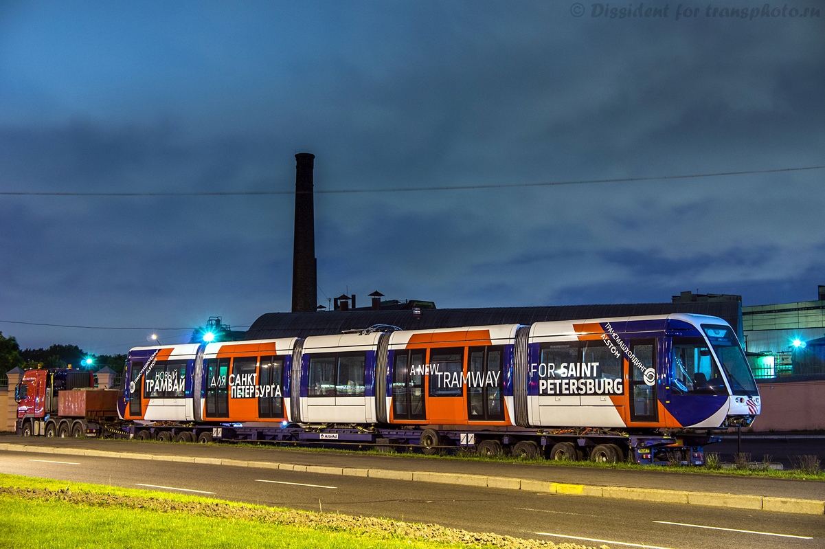 Saint-Petersburg, Alstom Citadis 302 č. б/н Alstom; Saint-Petersburg — Alstom Citadis 302 presentation in Petersburg