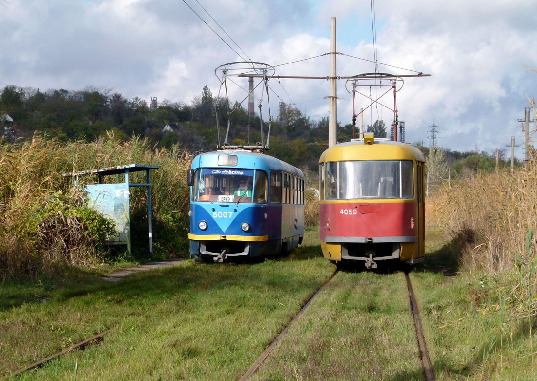 Одесса, Tatra T3SU № 5007; Одесса, Tatra T3SU № 4059; Одесса — Трамвайные линии: Хаджибейский лиман