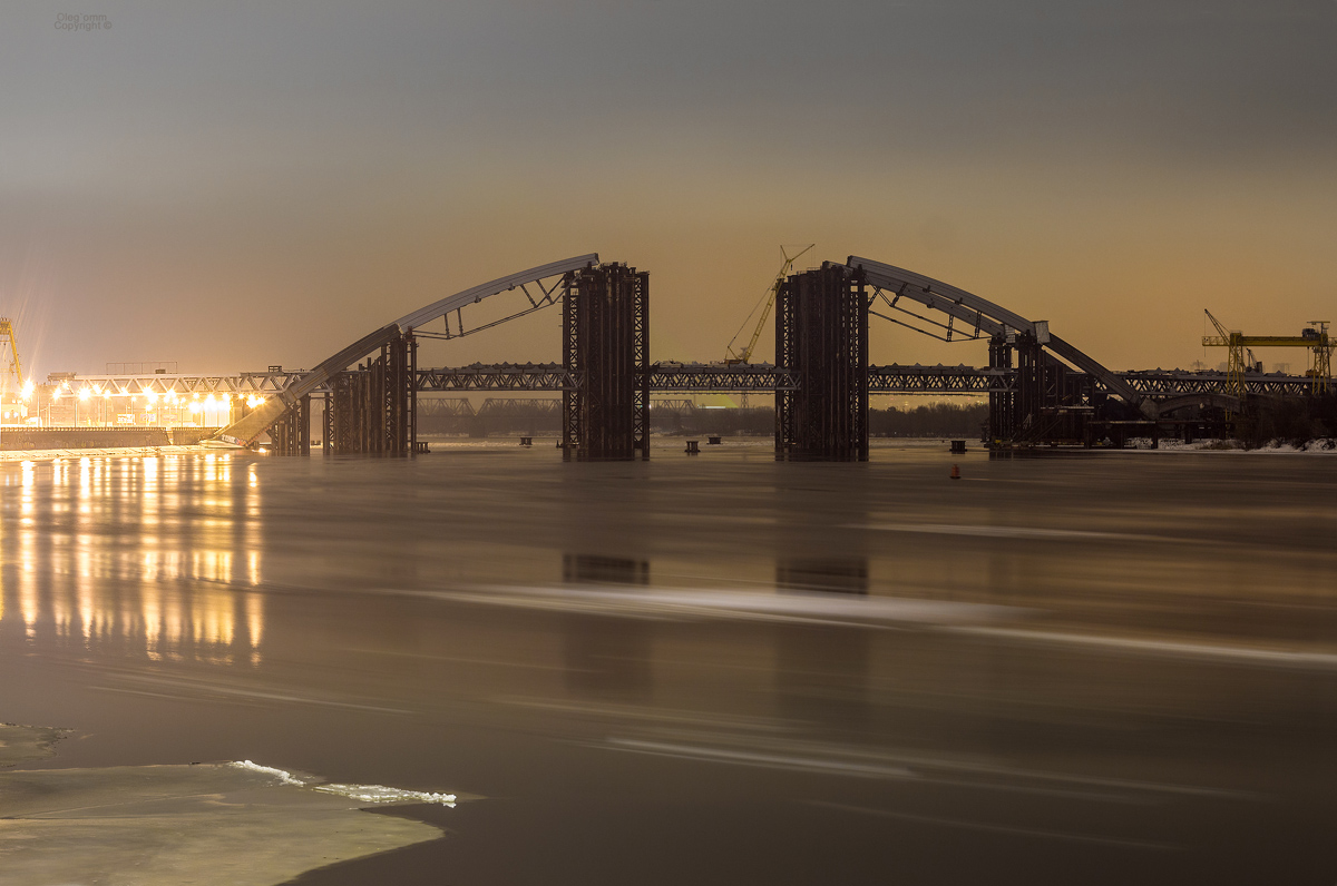 Kijów — Construction of Podilsko-Voskresenskyi bridge