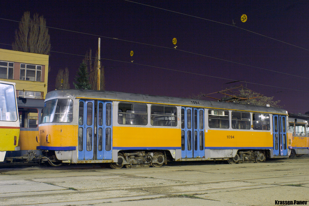 София, Tatra T4D № 1094; София — Съхраняване за музеен експонат 1094 (T4D) — 05.04.2013 г.