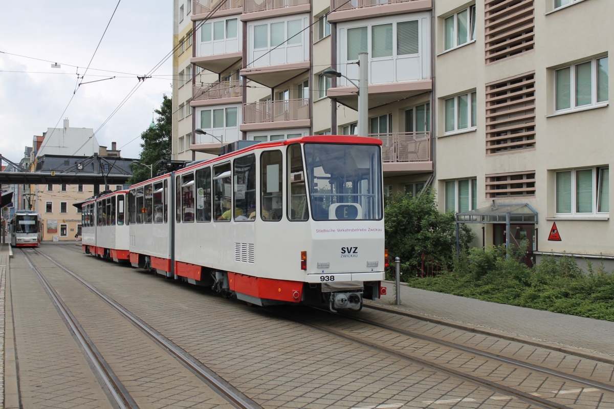 Zwickau, Tatra KT4DMC Nr. 938; Zwickau — Anniversary: 120 years of tramways in Zwickau (14.06.2014) • Jubiläum: 120 Jahre Straßenbahn Zwickau (14.06.2014)