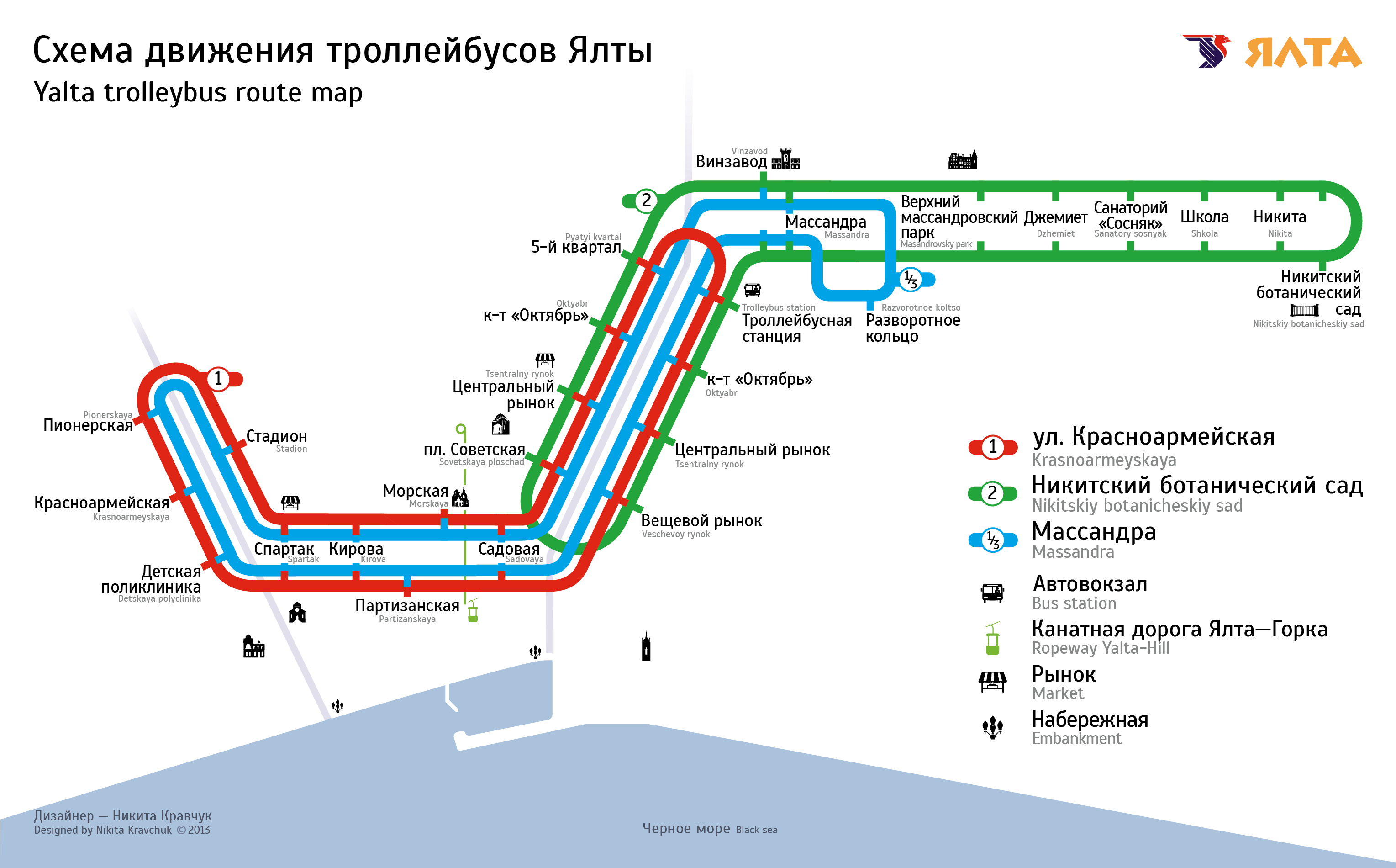 Крымский троллейбус — Схемы и расписания