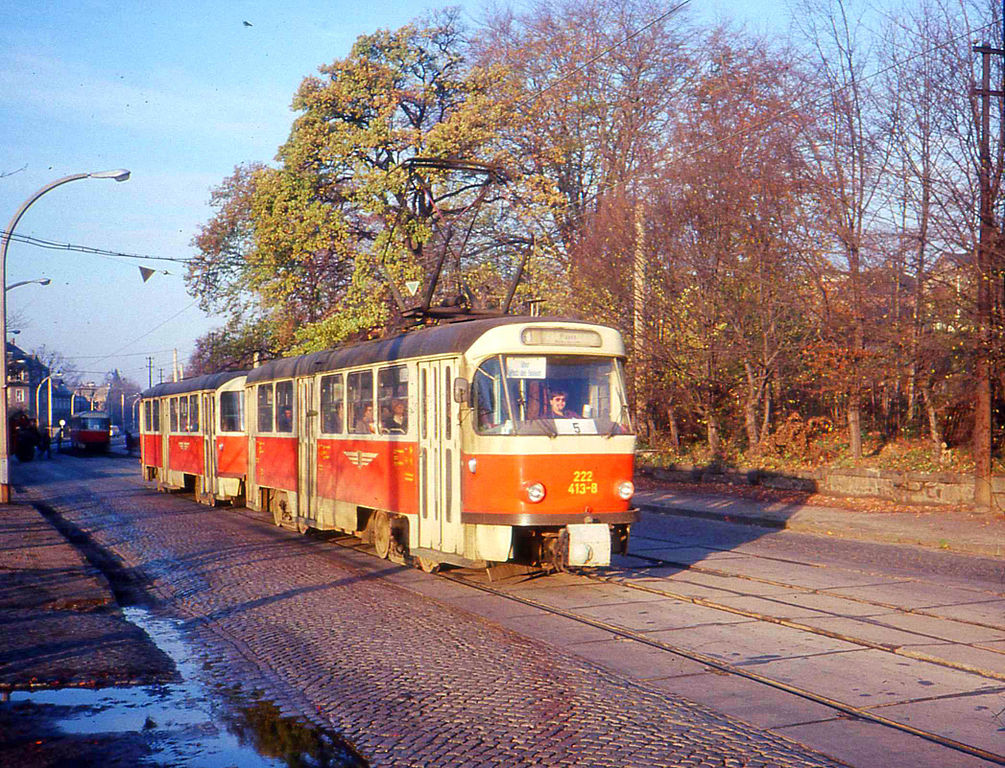 Dresden, Tatra T4D č. 222 413; Dresden — Old photos (tram)