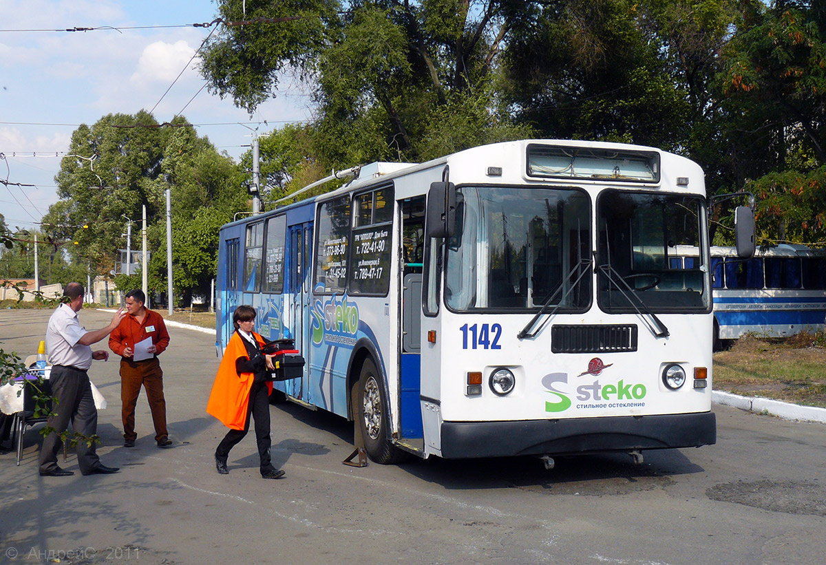 Dniepr, ZiU-682G-016 (018) Nr 1142; Dniepr — Electric transit driving competition; Sumy — Personnel; Dniepr — Territory trolley depot