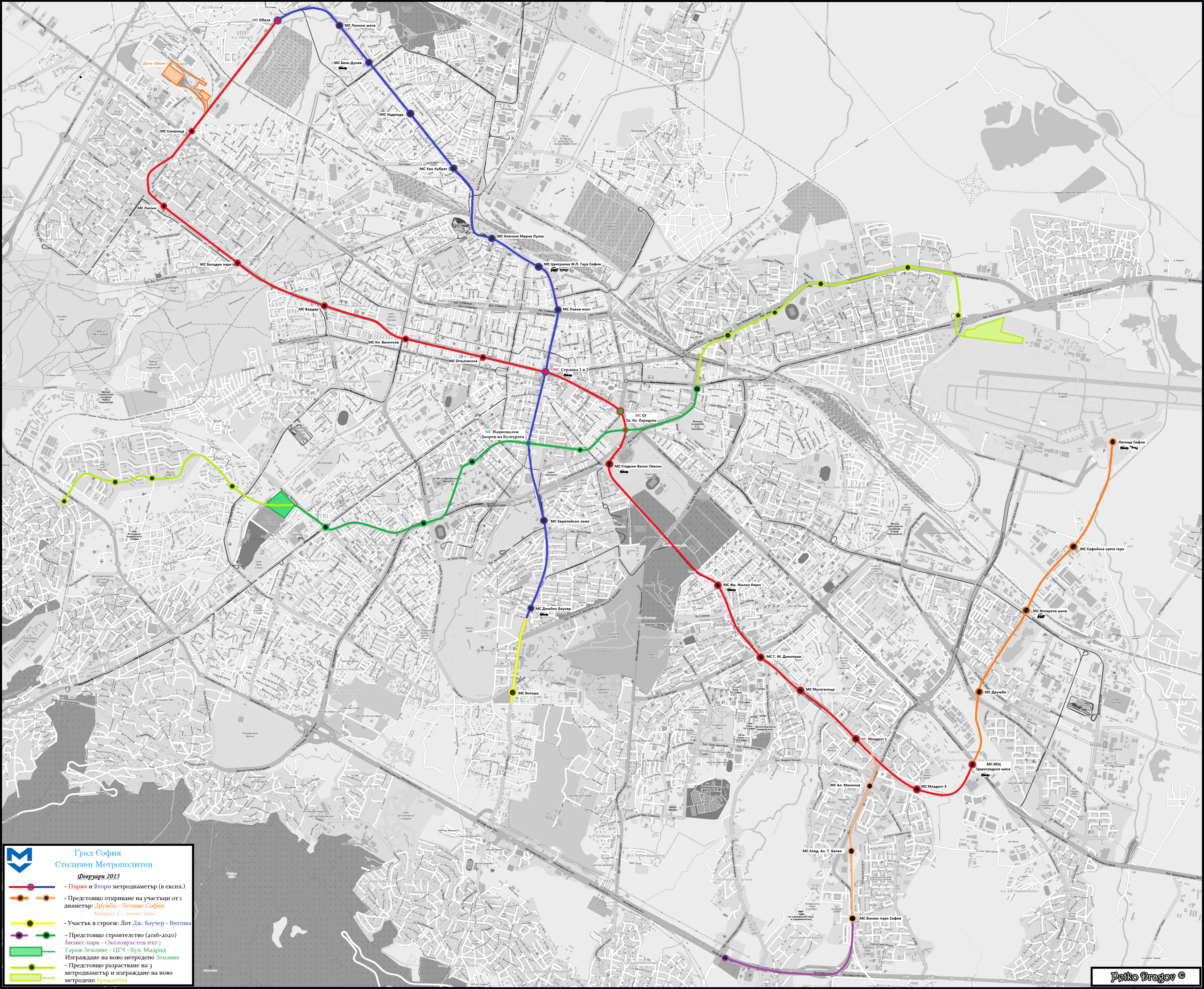 Szófia — General schemes — Metropolitan; Maps made with OpenStreetMap