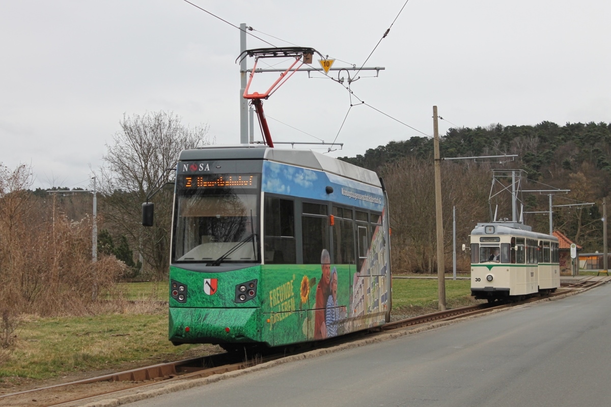 Halberstadt, Leoliner Fahrzeug-Bau Leipzig NGTW6H Nr. 1; Halberstadt — Line to Klus