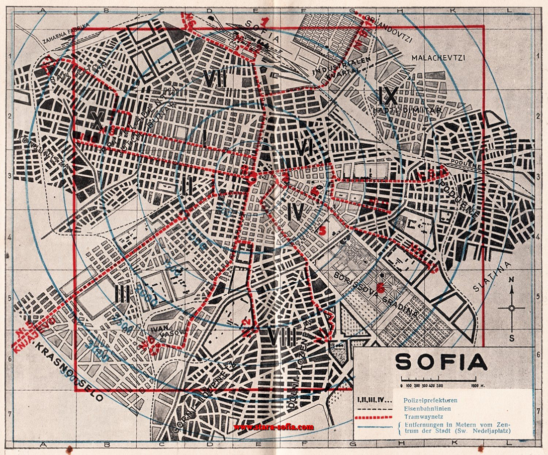 Sofia — Map and schemes of tram routes