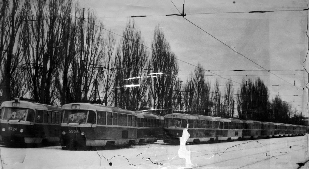 Kyjev, Tatra T3SU č. 5724; Kyjev, Tatra T3SU č. 5503; Kyjev, Tatra T3SU (2-door) č. 5218; Kyjev — Historical photos