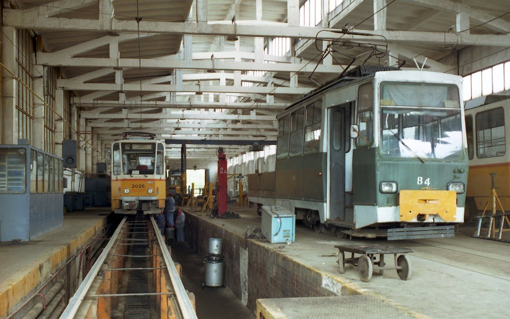 Sofia, T4M-50 № 84; Sofia — Historical — Тramway photos (1990–2010); Sofia — Tram depots: [2] Krasna poliana