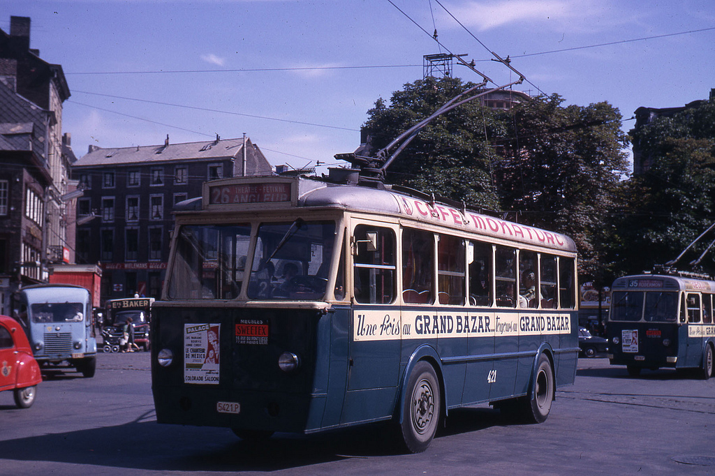 Льєж, FN TB I (T32) № 421; Льєж — Старые фото  (троллейбусы)