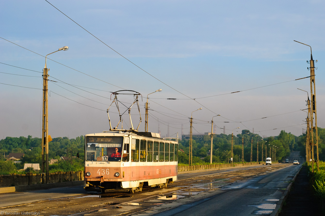 Zaporižia, Tatra T6B5SU nr. 436; Zaporižia — Tram line between Zelenyi Yar and Dniprospetsstal