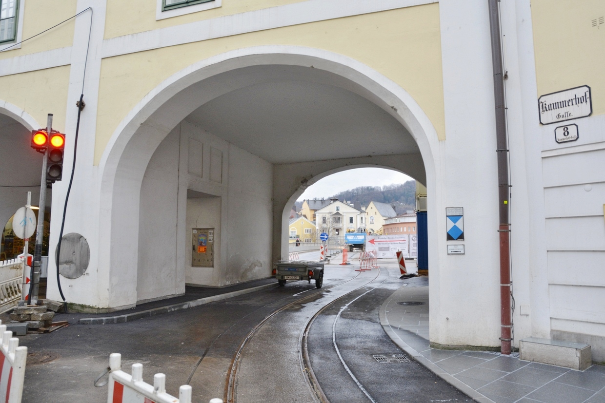 Гмунден - Форхдорф - Ламбах — Cтроительство связки Gmunden Strassenbahn — Traunseebahn