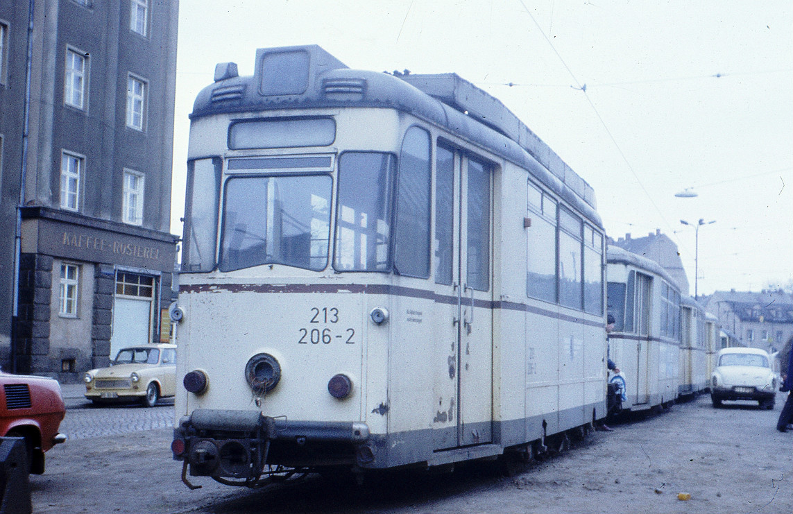 Dresden, Gotha T57 č. 213 206; Dresden — Old photos (tram); Dresden — Tram depot Mickten (closed in 1992)
