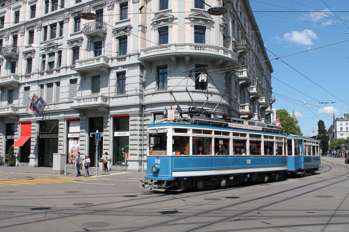 Zürich, SWS/MFO Ce 4/4 "Elefant" — 1330; Zürich — 50th anniversary of TMZ, 10th anniversary of Museum Burgwies