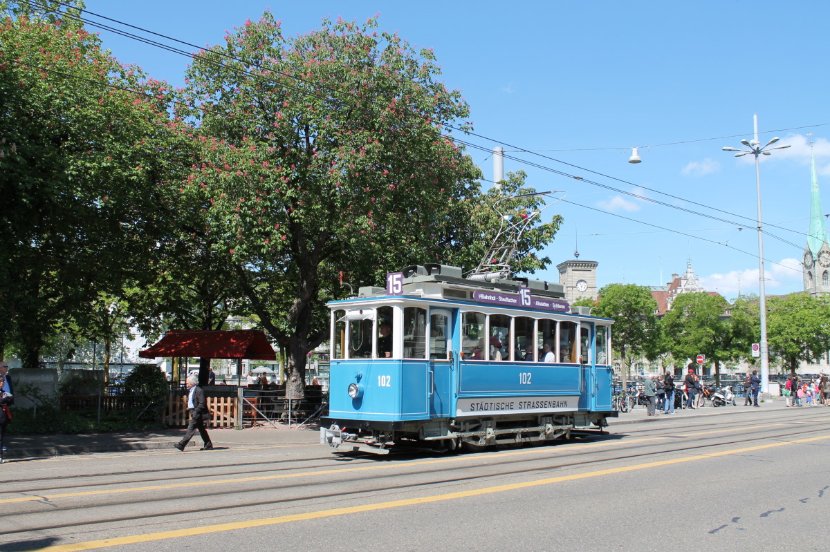 Zürich, SIG/MFO Ce 2/2 Nr. 102; Zürich — 50 Jahre TMZ, 10 Jahre Tram-Museum Burgwies