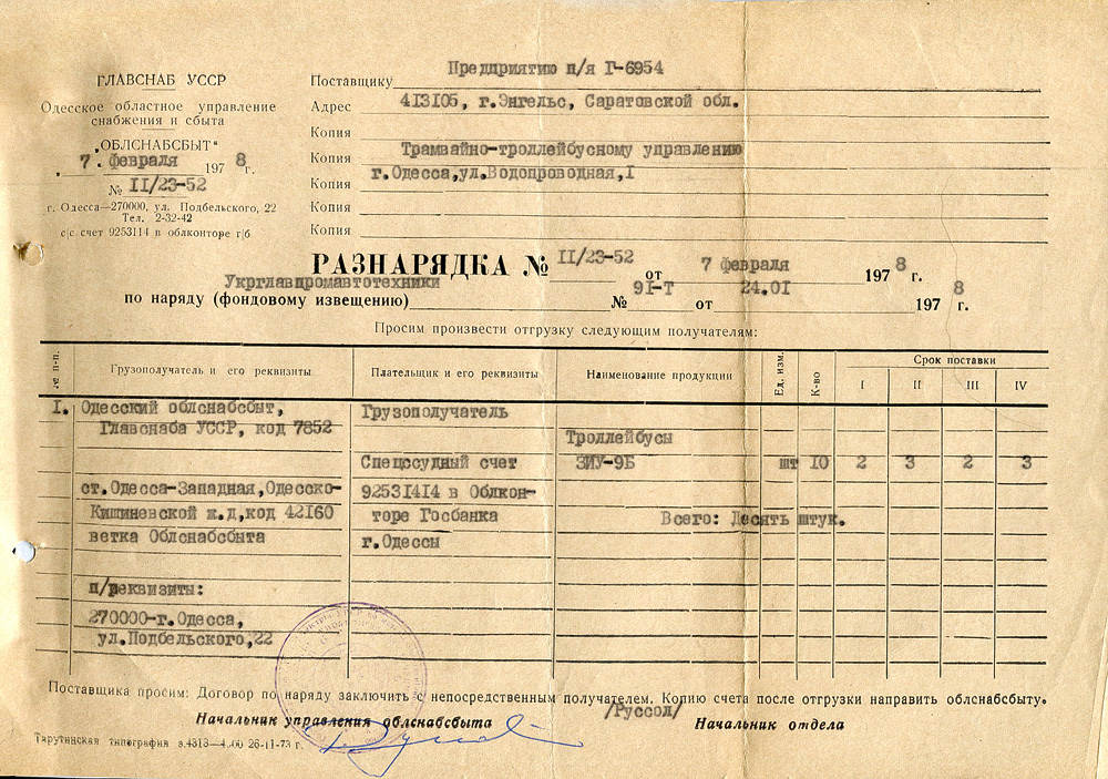 Odesa — Documents