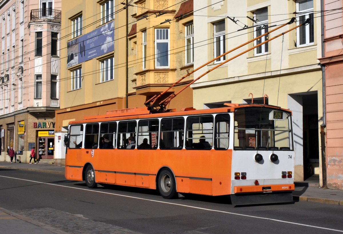 Opava, Škoda 14Tr17/6M № 74; Opava — 35 years in service — Bid farewell to trolleybuses 14Tr(M) / 35 let s Vami — symbolické rozlouceni s trolejbusy 14Tr(M)