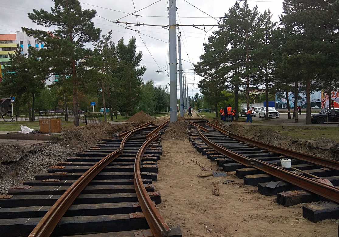 Pavlodaras — Repairs and construction of tram tracks