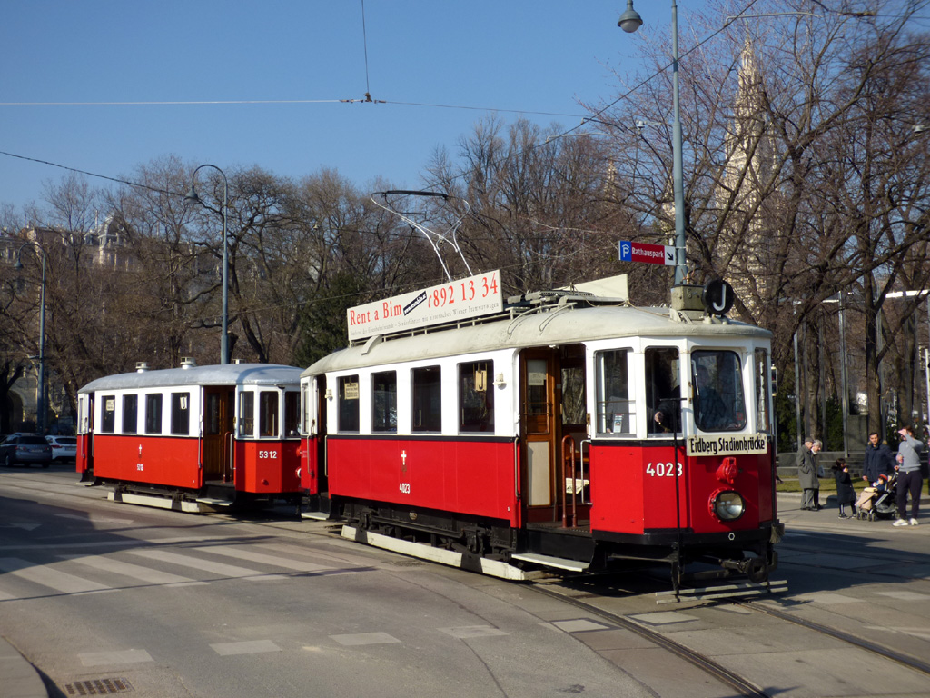 Вена, Graz Type M № 4023; Вена — 251. поездка VEF — 17.02.2019.