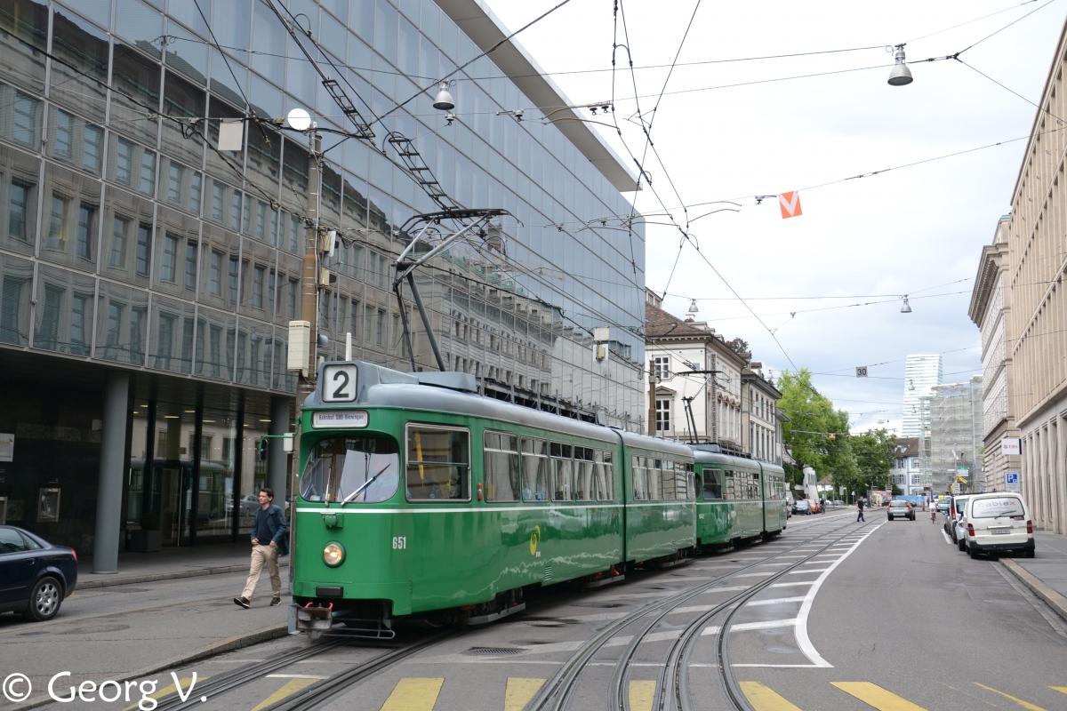 Basel, Duewag GT6 č. 651; Basel, Duewag GT6 č. 642