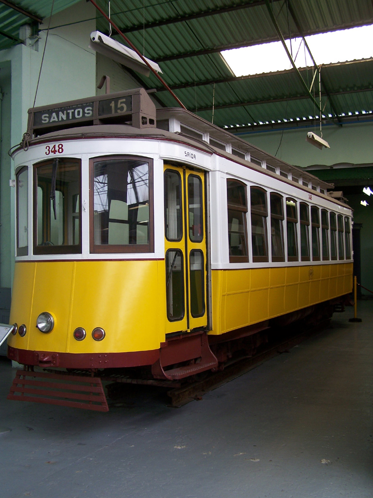 Lisabona, Stephenson 4-axle motor car Nr. 348; Lisabona — Tram — Museu da Carris