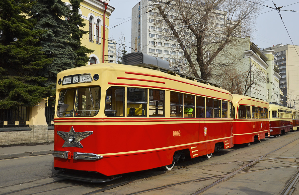 Moscou, KTM-1 N°. 0002; Moscou — Parade to 120 years of Moscow tramway on April 20, 2019