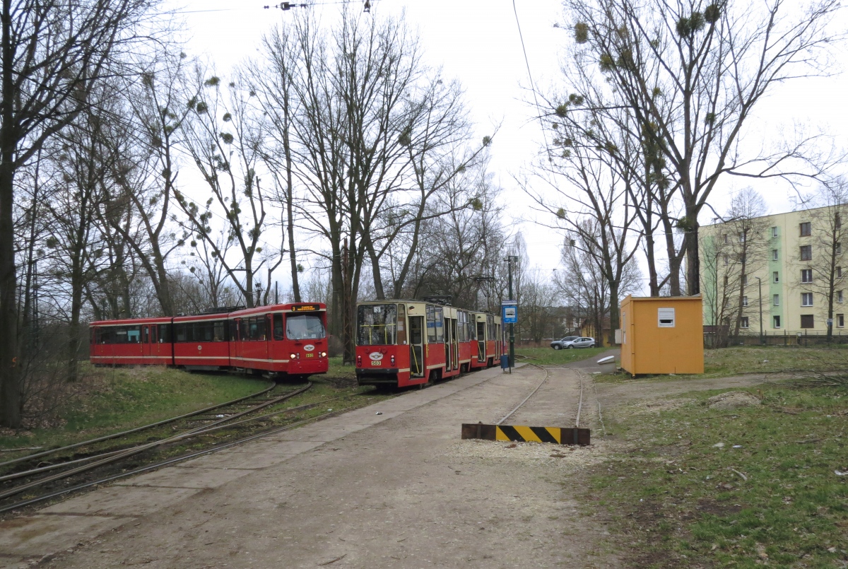 Silesian region, Duewag Pt nr. 902; Silesian region, Konstal 105Na nr. 503; Silesian region — Tramway Lines and Infrastructure
