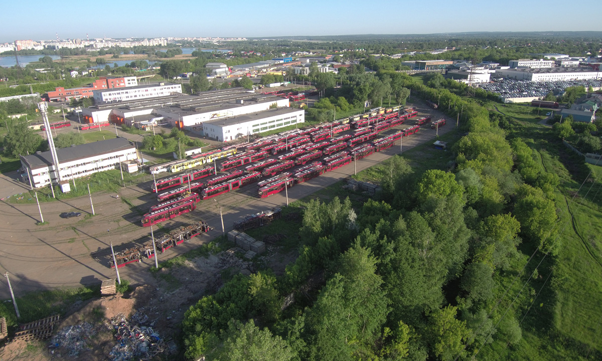 Kazan — Kabushkin tram depot; Kazan — Photos from a height